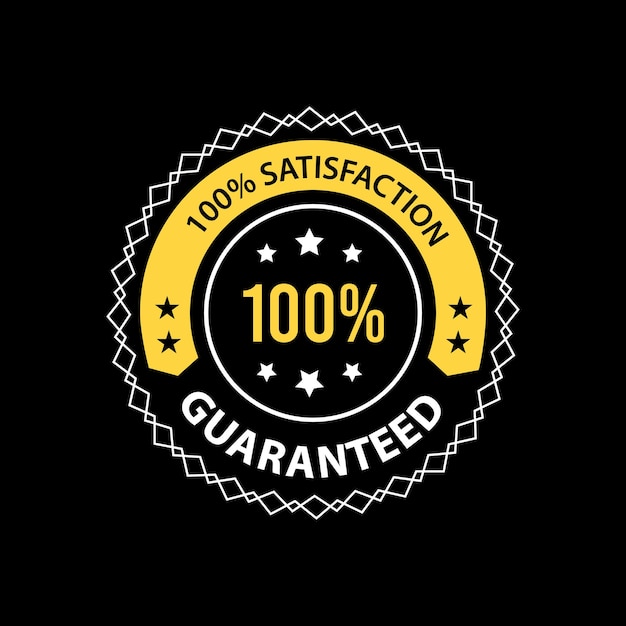 Satisfaction guaranteed vector trust badge log