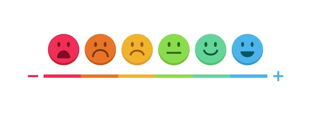 Satisfaction rating level scale concept illustration