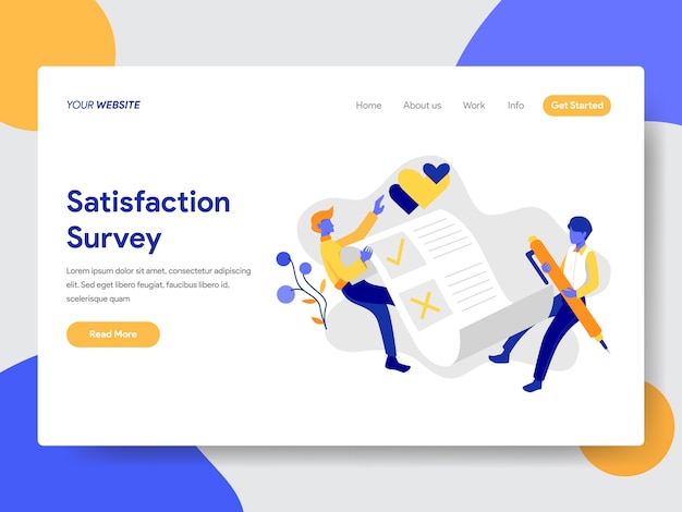 Satisfaction survey illustration for web page