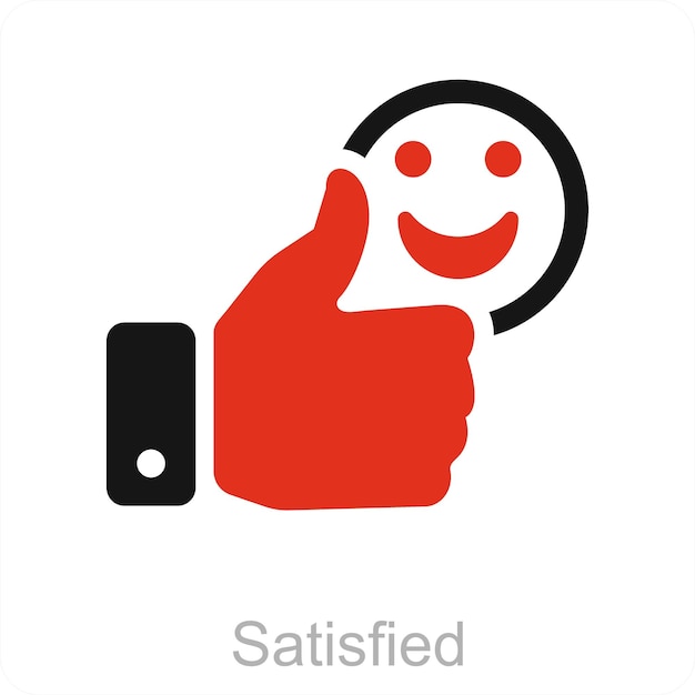 Vector satisfied and customer icon concept