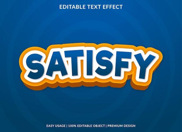 Satisfiy text effect editable template premium style use for business logo and brand