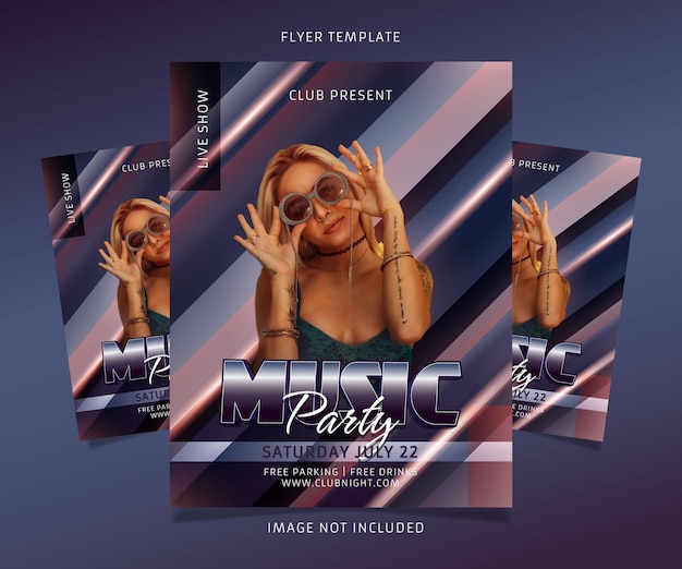 Vector saturday music party flayer template