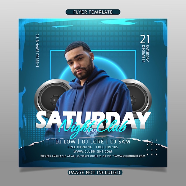 Saturday night club flyer template