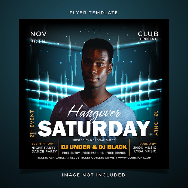 Vector saturday night party flyer template