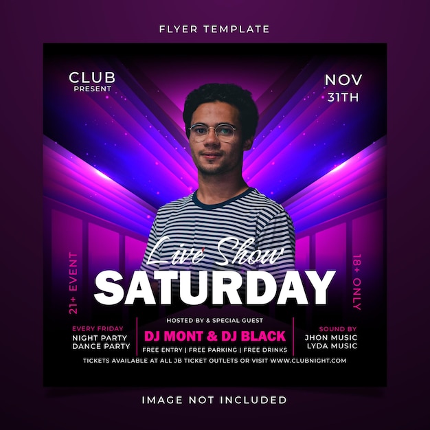 Vector saturday party flyer template