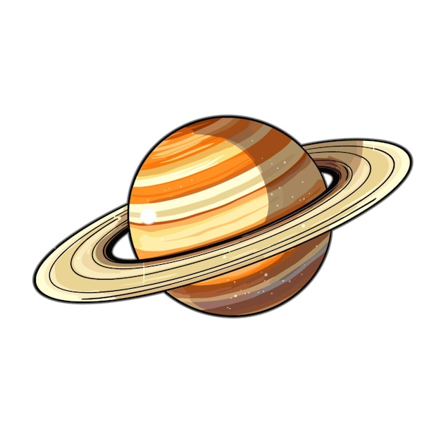 Saturn vector on white background