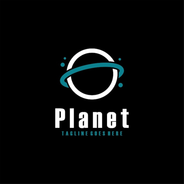 Saturnus planeet baan symbool logo ontwerp