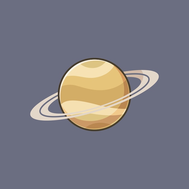 Vector saturnus planeet ruimte pictogram cartoon afbeelding