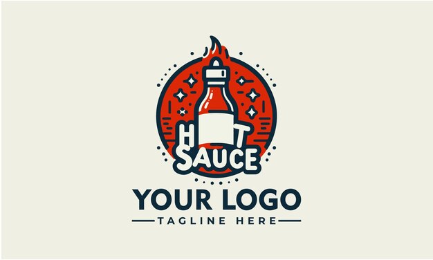 Vector sauce logo food icon restaurant logo spicy sauce logo template