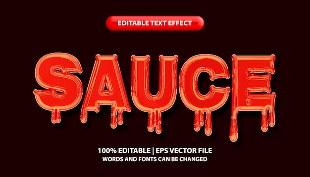 Sauce text editable text effect templates viscous fluid effect text style