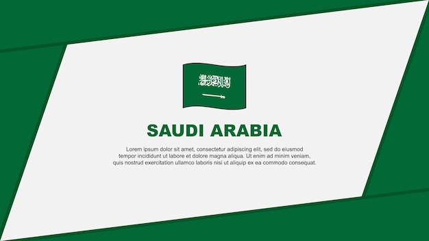 サウジアラビアの国旗の抽象的な背景のデザイン テンプレート サウジアラビア独立記念日バナー漫画のベクトル図サウジアラビアのバナー