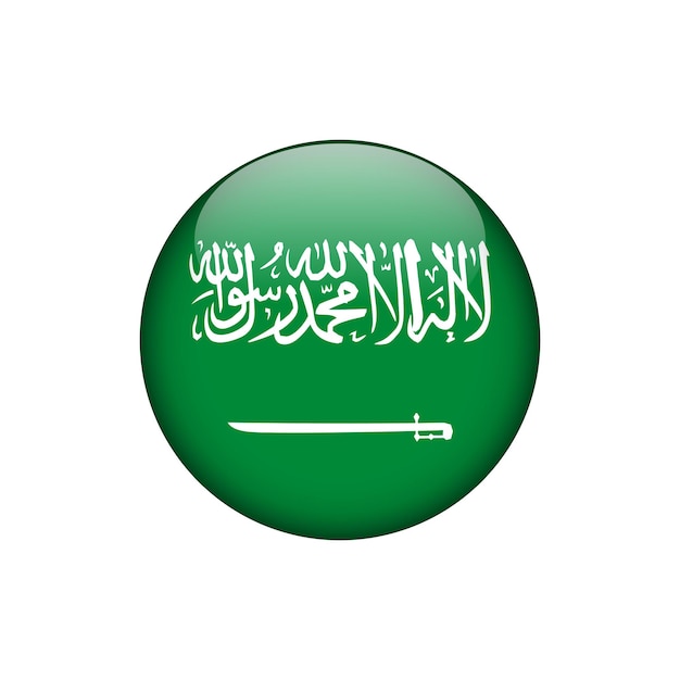 Premium Vector | Saudi arabia flag circle button vector template