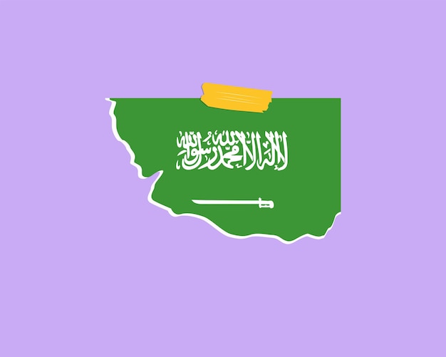 Saudi Arabia flag paper texture singlepiece element vector design