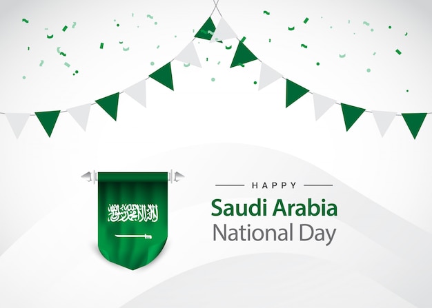 Saudi Arabia independence day, greeting card template