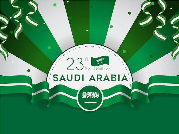 Saudi arabia independence day september with flag