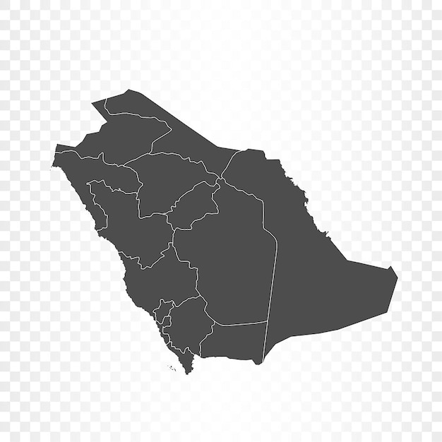 Saudi Arabia map isolated rendering