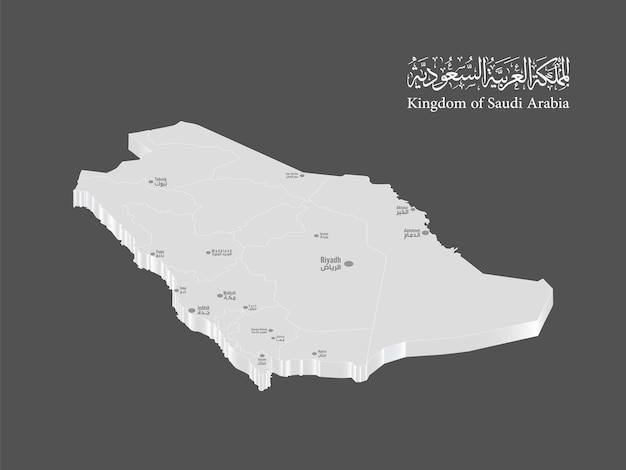 Vettore della mappa dell'Arabia Saudita Vettore di disegno astratto