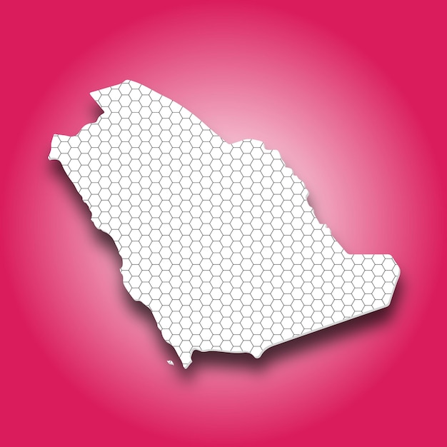 Векторный дизайн карты саудовской аравии в трехмерном многоугольнике с градиентным фоном