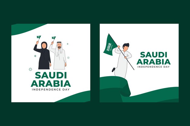 Vettore modello di design per la bandiera della giornata nazionale dell'arabia saudita