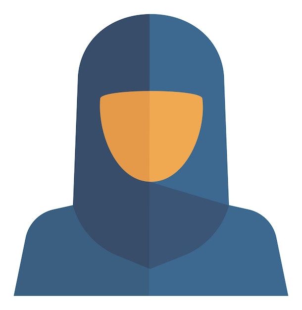 Vector saudi woman flat icon. muslim person in tudung isolated on white background