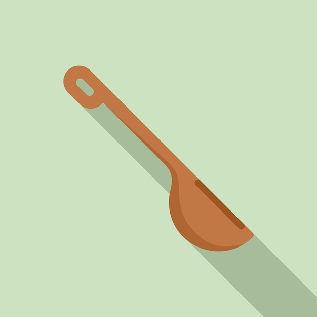 Иконка деревянной ложки для сауны плоская иллюстрация векторной иконки деревянной ложки для сауны для веб-дизайна