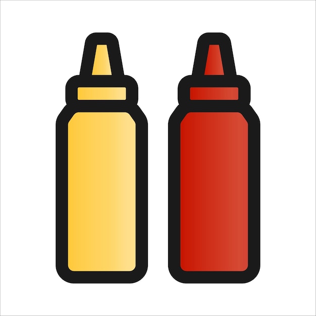 Saus ketchup en mosterd icoon vector illustratie symbool