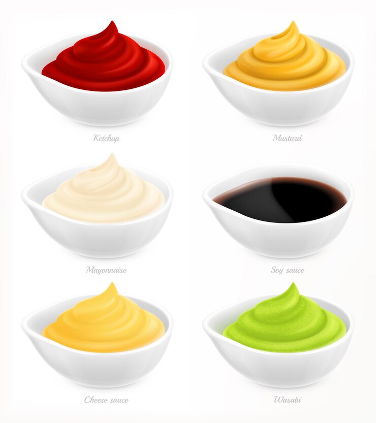 Vector saus realistische illustratie sets