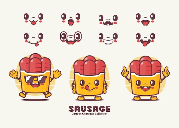 Sausage cartoon character collection