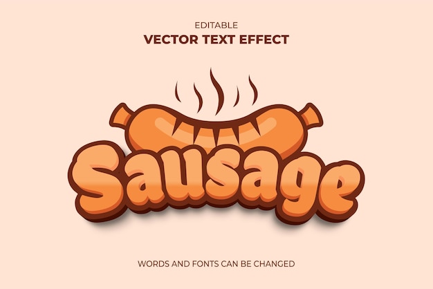 sausage editable text effect for logo