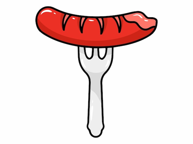 Sausage Fast Food Clipart Illustration