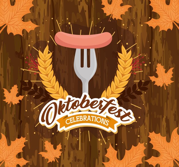 Sausage on fork design, oktoberfest germany festival and celebration theme