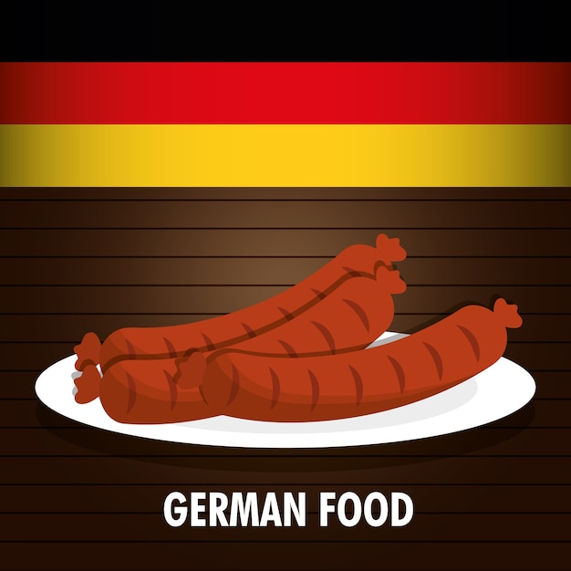 Vector sausage german food