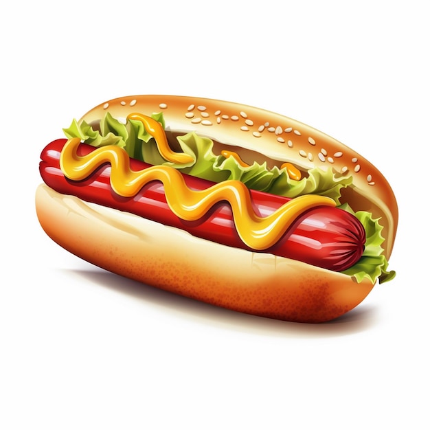 Vector sausage hotdog vector food illustration bread sandwich design hot fast meat american dog