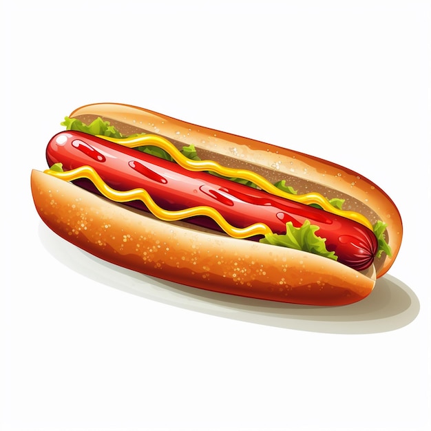 Sausage hotdog vector food illustration bread sandwich design hot fast meat american dog