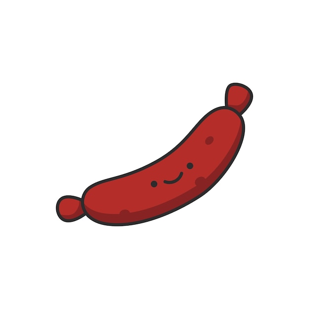 Sausage icon in flat style Sausage vector illustration on white isolated background Sausage busine