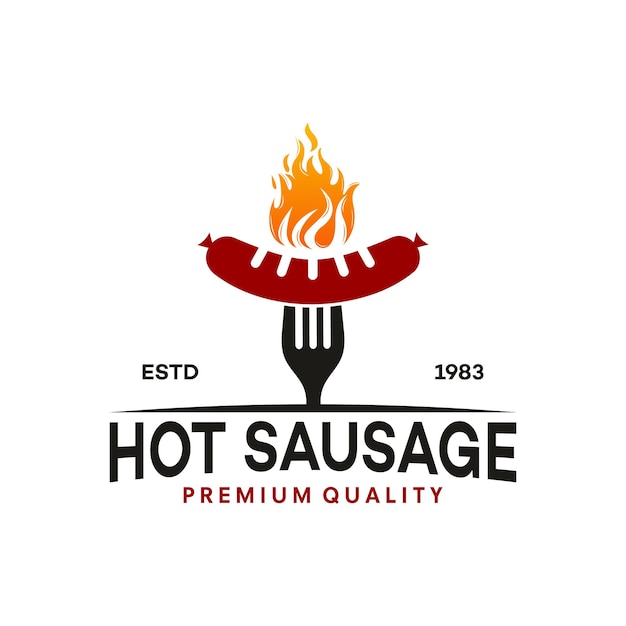 sausage logo design vector illustration restaurant symbol vector