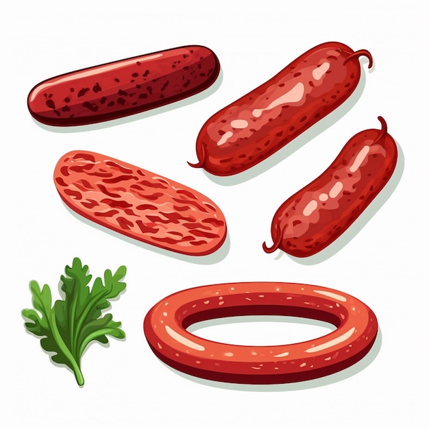 sausage meat vector food illustration pork barbecue design icon graphic meal background