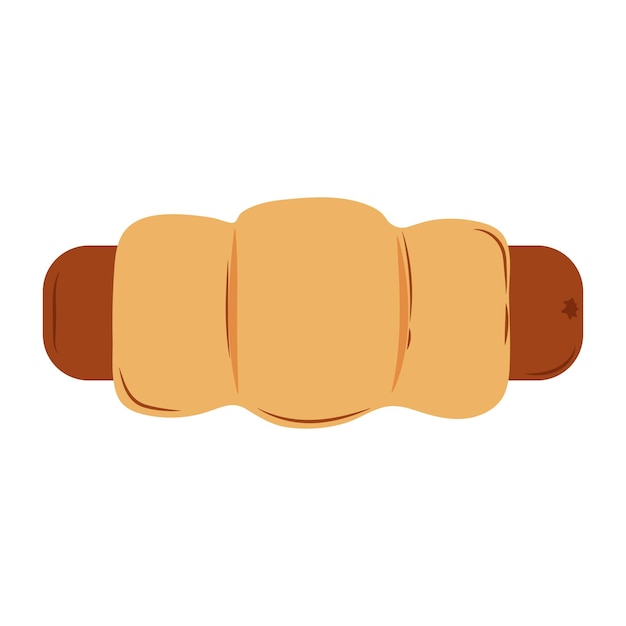 Sausage roll vector flat Illustration Cartoon bakery food