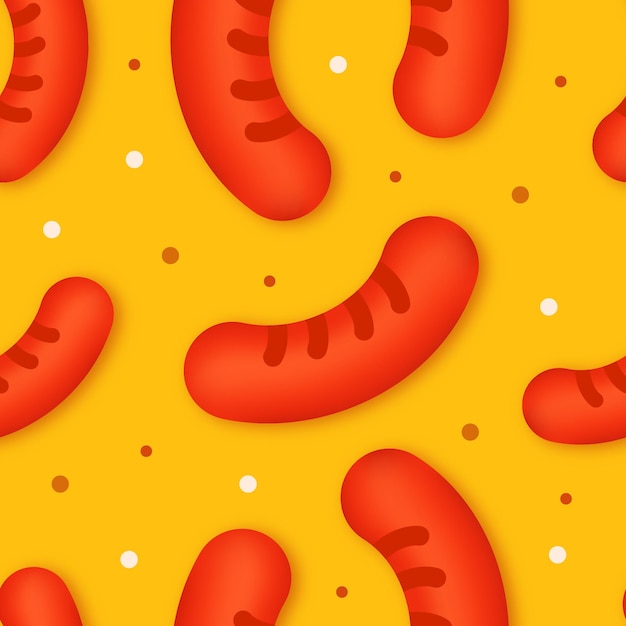 Sausage seamless pattern illustration