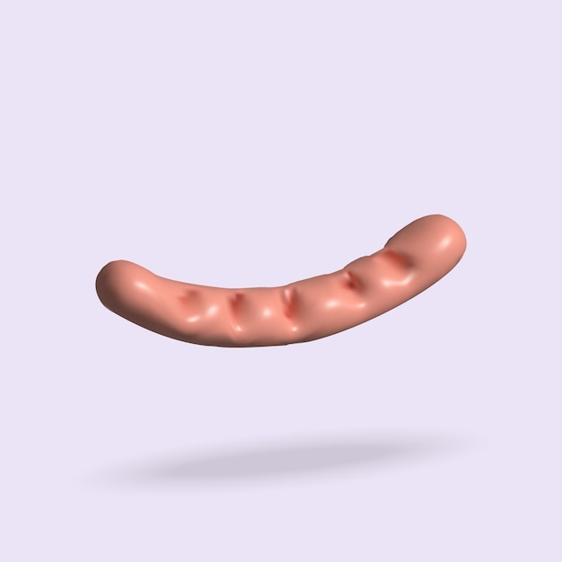 Sausage vector 3d illustration sausage 3d icon