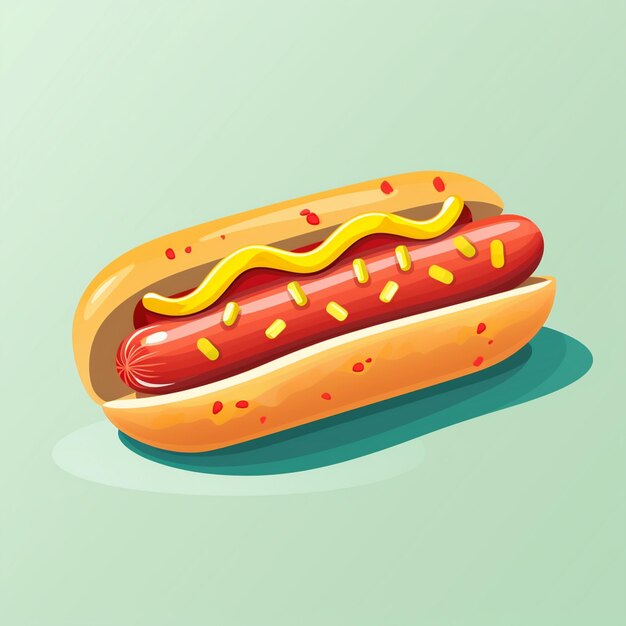 Vector sausage vector hotdog brood voedsel illustratie mosterd hot american fast bun design vlees