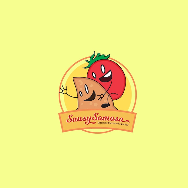 Sausy samosa vector logo design