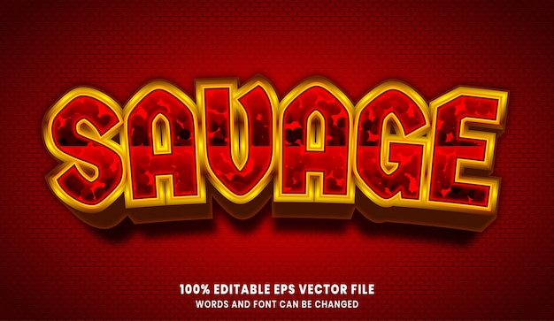 Savage 3d text style effect