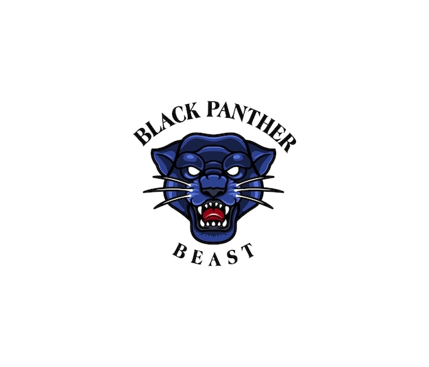 savage black panther head tattoo logo