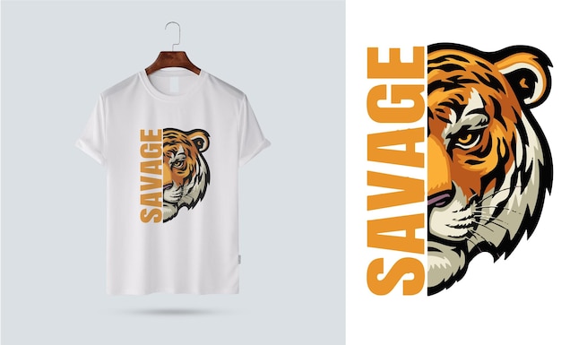 Savage Lion Head tshirt design