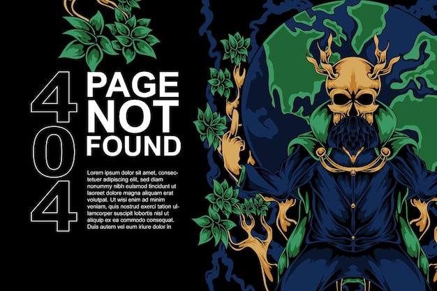 savage skull illustration error 404 page not found