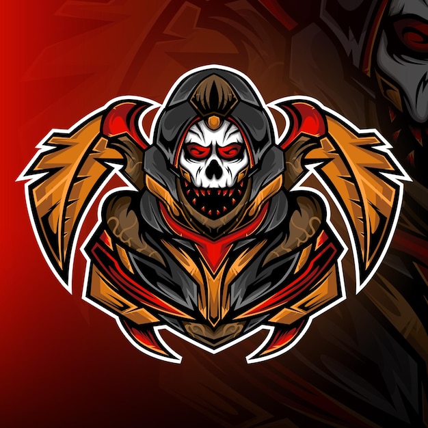 Savage skull squad gaming mascot logo vector