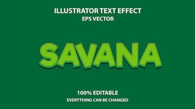 Savana editable text effect