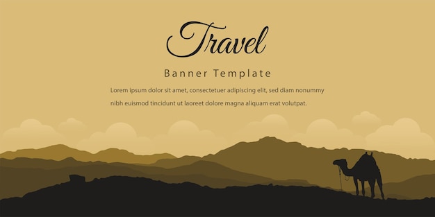 Savanna landscape banner template design