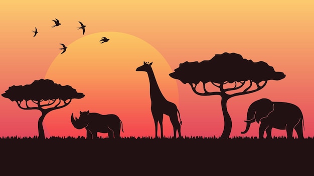 Savanna sunset view